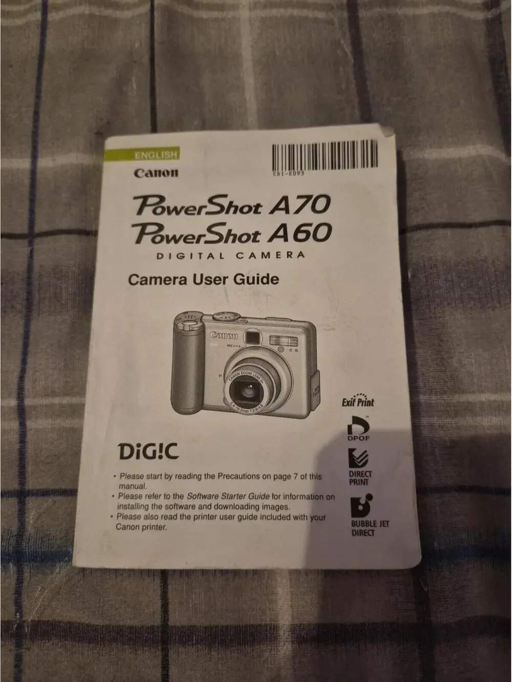 Canon PowerShot A60 A70 Camera Manual